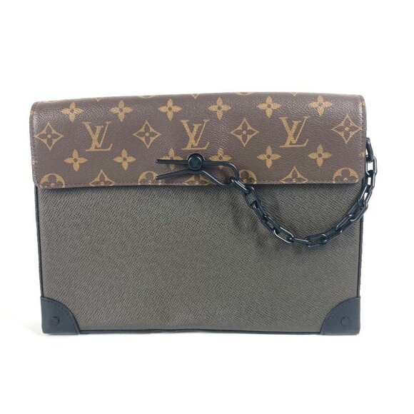 LOUIS VUITTON Brown Monogram Leather Pouch - Picture 1 of 16